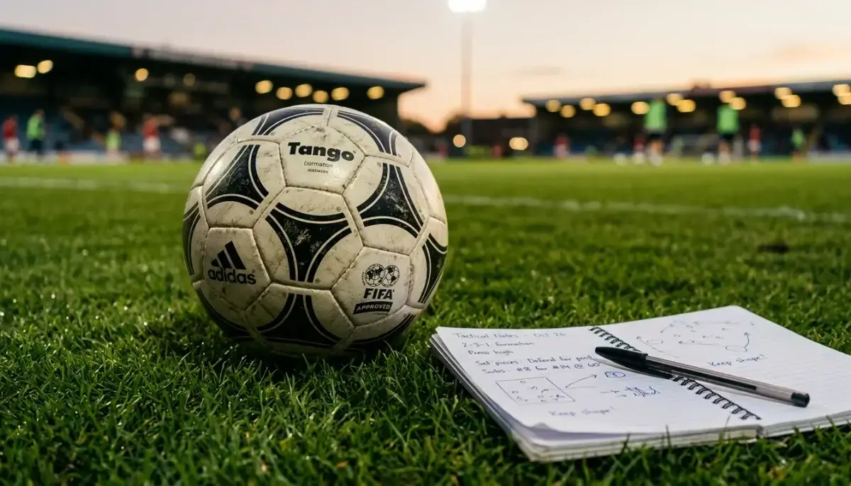 Treoir geallchurtha Corn an Domhain 2026 — leabhar agus liathróid sacair